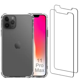 Cover iPhone 11 Pro Max e 2 schermi di protezione - Plastica riciclata - Trasparente