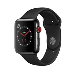 Apple Watch (Series 3) 2017 GPS + Cellular 42 mm - Acciaio inossidabile Grigio Siderale - Sport Nero