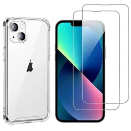 Cover iPhone 14 e 2 schermi di protezione - TPU - Trasparente