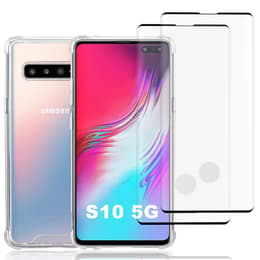 Cover Galaxy S10 5G e 2 schermi di protezione - Plastica riciclata - Trasparente