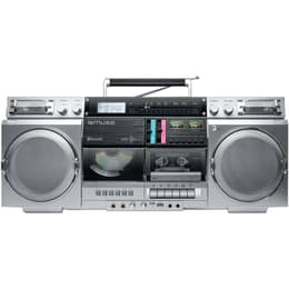 Altoparlanti Bluetooth MUSE M-380GBS Boombox Cassettes rétro avec Lecteur CD, AUX et Bluetooth, Compatible Smartphone, enregistreur Cassette - Grigio