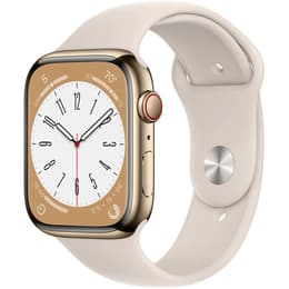 Apple Watch Series 8 (2022) GPS + Cellular 45 mm - Acciaio inossidabile Oro - Cinturino Sport Galassia