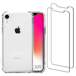 Cover iPhone XR e 2 schermi di protezione - Plastica riciclata - Trasparente