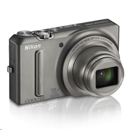 Macchina fotografica compatta Coolpix S9100 - Grigio + Nikon Nikon Nikkor 18x Wide Optical Zoom ED VR 25-450 mm f/3.5-5.9 f/3.5-5.9