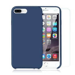 Cover iPhone 7 Plus/8 Plus e 2 schermi di protezione - Silicone - Blu cobalto