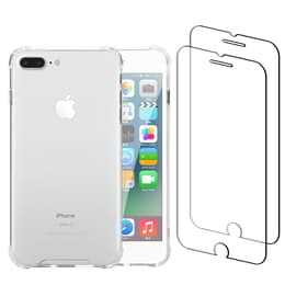 Cover iPhone 7 Plus/8 Plus e 2 schermi di protezione - Plastica riciclata - Trasparente