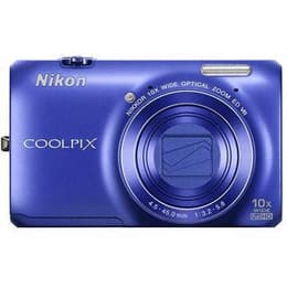 Macchina fotografica compatta Coolpix S6300 - Blu + Nikon Nikkor 10X Wide Optical Zoom ED VR f/3.2-5.8