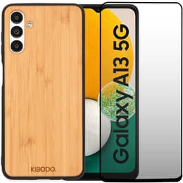 Cover Galaxy A13 5G e shermo protettivo - Legno - Nero