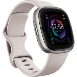 Smart Watch Fitbit Cardiofrequenzimetro GPS Sense 2, Lunar White/Platinum - Grigio