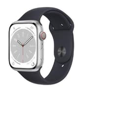 Apple Watch (Series 8) 2022 GPS + Cellular 45 mm - Acciaio inossidabile Argento - Cinturino Sport Nero