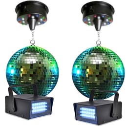 2 Boules à facettes 20cm + moteurs 18 LED + 2 Mini strobe Lytor Accessori audio