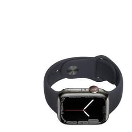 Apple Watch (Series 7) 2021 GPS + Cellular 45 mm - Acciaio inossidabile Grafite - Cinturino Sport Nero