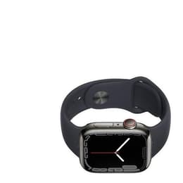 Apple Watch Series 7 (2021) GPS + Cellular 45 mm - Acciaio inossidabile Grafite - Cinturino Sport Nero