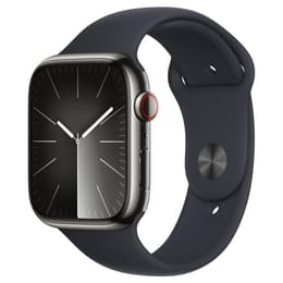 Apple Watch Series 9 (2023) GPS + Cellular 45 mm - Acciaio inossidabile Grafite - Cinturino Sport Midnight