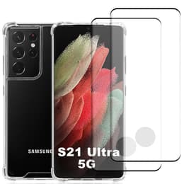 Cover Galaxy S21 Ultra 5G e 2 schermi di protezione - Plastica riciclata - Trasparente