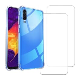 Cover Galaxy A50 e 2 schermi di protezione - TPU - Trasparente