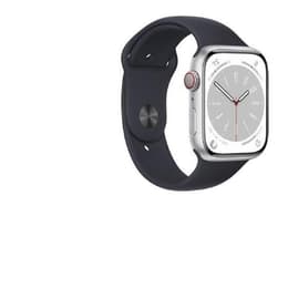 Apple Watch (Series 8) 2022 GPS + Cellular 45 mm - Alluminio Argento - Cinturino Sport Nero