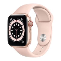 Apple Watch (Series 6) 2020 GPS + Cellular 44 mm - Acciaio inossidabile Oro - Cinturino Sport Rosa