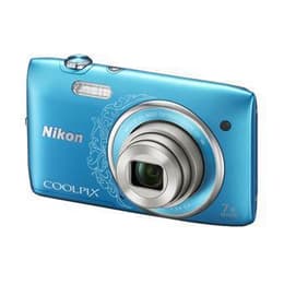 Macchina fotografica compatta Coolpix S3500 - Blu + Nikon Nikkor Wide Optical Zoom ED VR 26-182 mm f/3.4-6.4 f/3.4-6.4