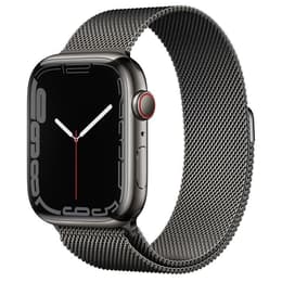 Apple Watch Series 7 (2021) GPS + Cellular 45 mm - Acciaio inossidabile Grafite - Loop in maglia milanese Nero
