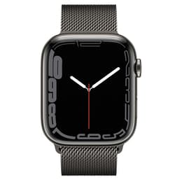 Apple Watch (Series 7) 2021 GPS + Cellular 45 mm - Acciaio inossidabile Grafite - Loop in maglia milanese Grigio
