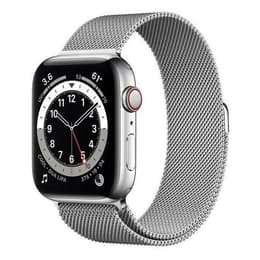 Apple Watch (Series 6) 2020 GPS + Cellular 44 mm - Acciaio inossidabile Argento - Loop in maglia milanese Argento