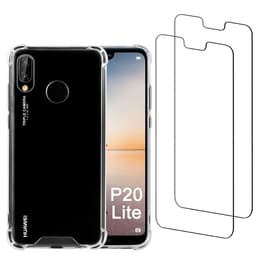 Cover P20 Lite e 2 schermi di protezione - Plastica riciclata - Trasparente