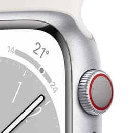 Apple Watch (Series 8) 2022 GPS + Cellular 45 mm - Alluminio Argento - Cinturino Sport Bianco