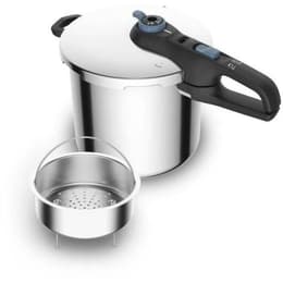 TEFAL Cocotte-minute 8 L, Induction, Inox, 2 programmes, Cuisine vapeur, Fabriqué en France, Secure Trendy P2584400 Cuocitutto