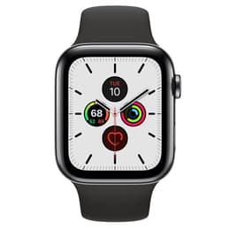 Apple Watch (Series 5) 2019 GPS + Cellular 44 mm - Acciaio inossidabile Nero siderale - Cinturino Sport Nero