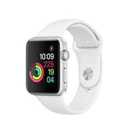 Apple Watch (Series 2) 2016 GPS 42 mm - Acciaio inossidabile Argento - Sport loop Bianco