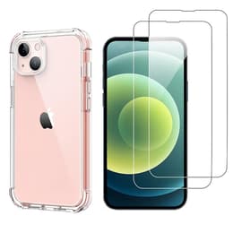 Cover iPhone 13 Mini e 2 schermi di protezione - TPU - Trasparente