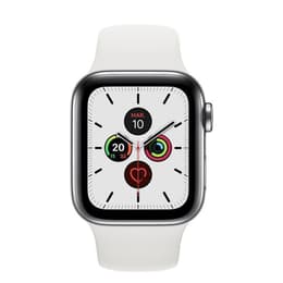 Apple Watch (Series 5) 2019 GPS + Cellular 40 mm - Acciaio inossidabile Argento - Sport Bianco