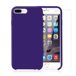 Cover iPhone 7 Plus/8 Plus e 2 schermi di protezione - Silicone - Violetto