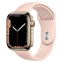 Apple Watch Series 7 (2021) GPS + Cellular 41 mm - Acciaio inossidabile Oro - Cinturino Sport Rosa