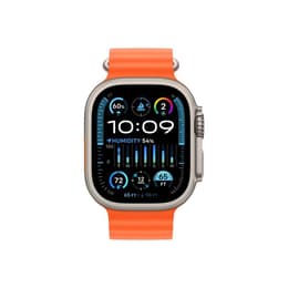 Apple Watch Ultra (2022) GPS + Cellular 49 mm - Titanio Titanio naturale - Cinturino Ocean Arancione