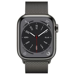 Apple Watch Series 8 (2022) GPS + Cellular 41 mm - Acciaio inossidabile Grafite - Loop in maglia milanese Nero