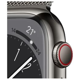 Apple Watch Series 8 (2022) GPS + Cellular 41 mm - Acciaio inossidabile Grafite - Loop in maglia milanese Nero