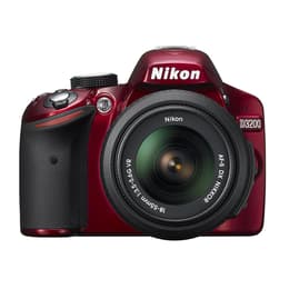 Reflex - Nikon D3200 - Rosso + obiettivo Nikkor AF-S DX 18-55 VR