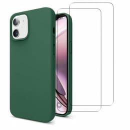 Cover iPhone 11 e 2 schermi di protezione - Silicone - Verde