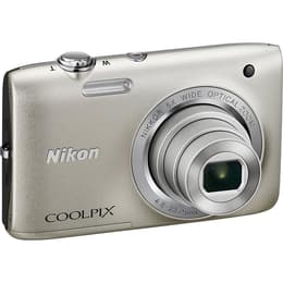 Macchina fotografica compatta Nikon Coolpix S2800 - Grigio + Obiettivo Nikkor 5X Wide Optical Zoom 26-130mm f/3.2-6.5