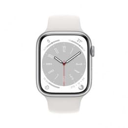 Apple Watch (Series 8) 2022 GPS 45 mm - Alluminio Argento - Cinturino Sport Bianco