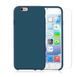 Cover iPhone SE (2022/2020)/8/7/6/6S e 2 schermi di protezione - Silicone - Blu