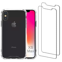 Cover iPhone XS Max e 2 schermi di protezione - Plastica riciclata - Trasparente