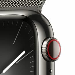 Apple Watch Series 9 (2023) GPS + Cellular 41 mm - Acciaio inossidabile Grafite - Loop in maglia milanese Nero