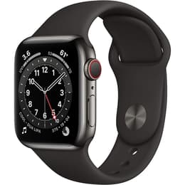 Apple Watch (Series 6) 2020 GPS + Cellular 40 mm - Acciaio inossidabile Grafite - Cinturino Sport Nero