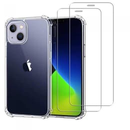 Cover iPhone 13 e 2 schermi di protezione - TPU - Trasparente