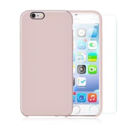 Cover iPhone 6/6S e 2 schermi di protezione - Silicone - Rosa