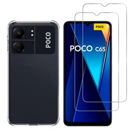 Cover Xiaomi Poco C65 e 2 schermi di protezione - TPU - Trasparente