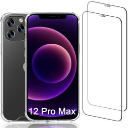 Cover iPhone 12 Pro Max e 2 schermi di protezione - Plastica riciclata - Trasparente